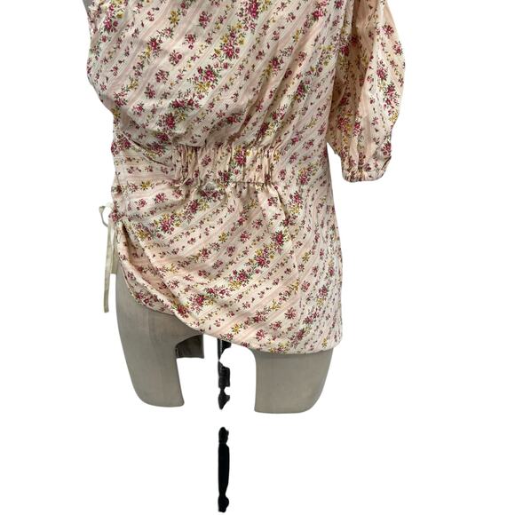 Petersyn Abigail One Shoulder Blouse Top Floral Print Pink Size Medium - Picture 10 of 13